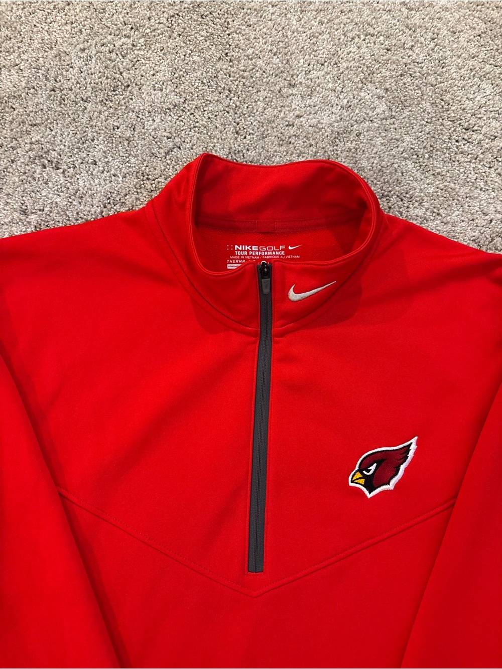 Nike Golf Therma Fit Arizona Cardinals 1/4 Zip Fleece Pullover Mens M Red NFL